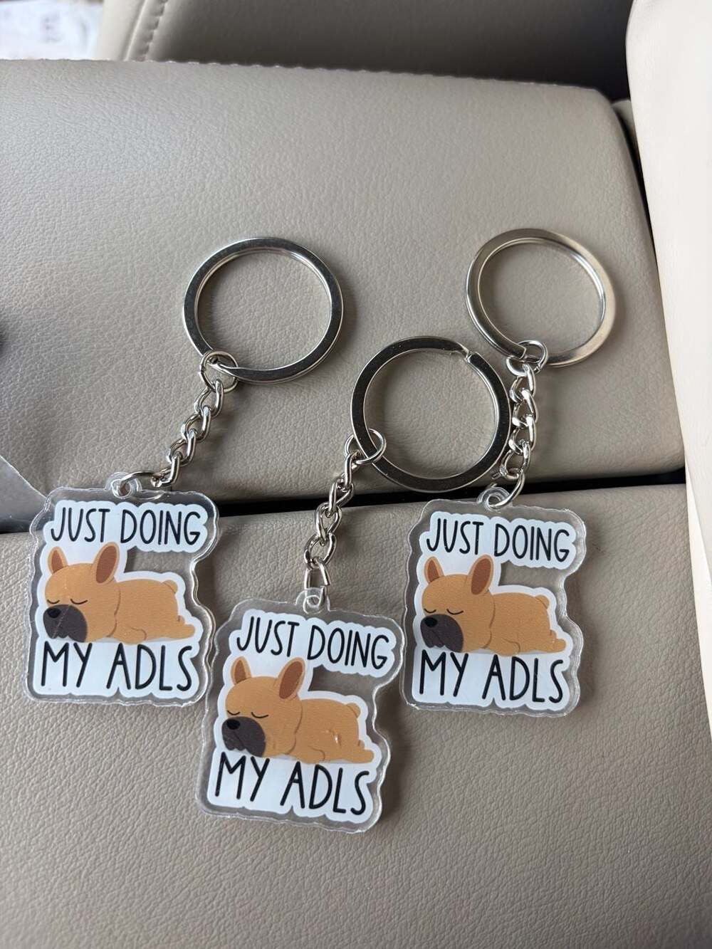Just Doing My ADLs French Bulldog Acrylic Keychain